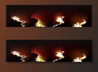 地裂缝中的辉光、金、熔岩或火山岩浆在裂缝洞中的辉光纹理