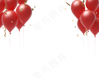 c4d喜庆红色气球