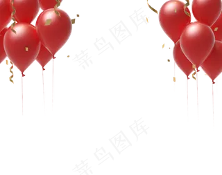 c4d喜庆红色气球
