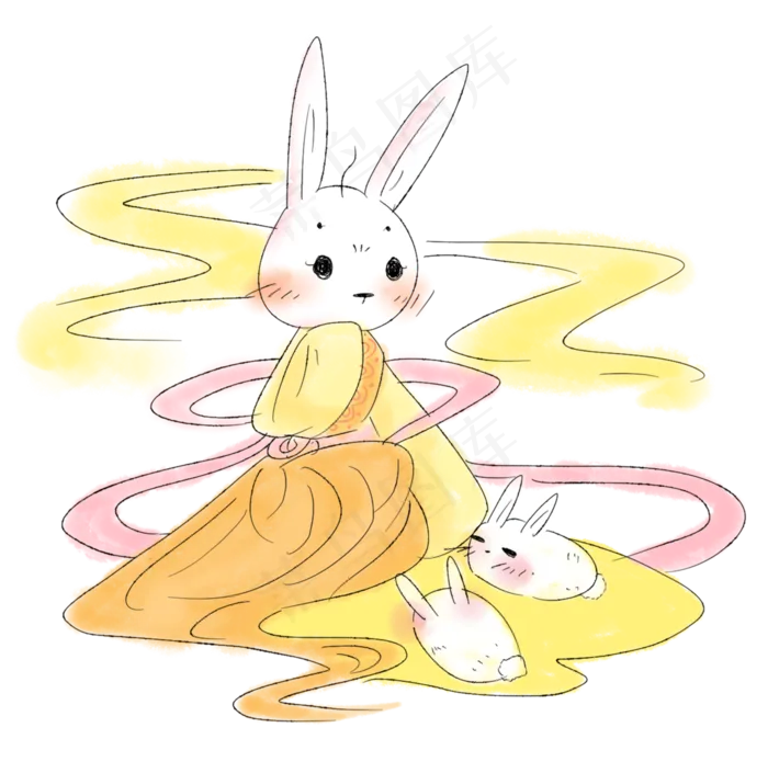 中秋节兔子仙子与小白兔