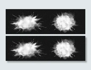 白色粉末爆炸，雪花飞来飞去。