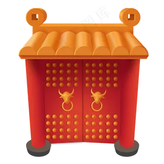 新年红色门装饰