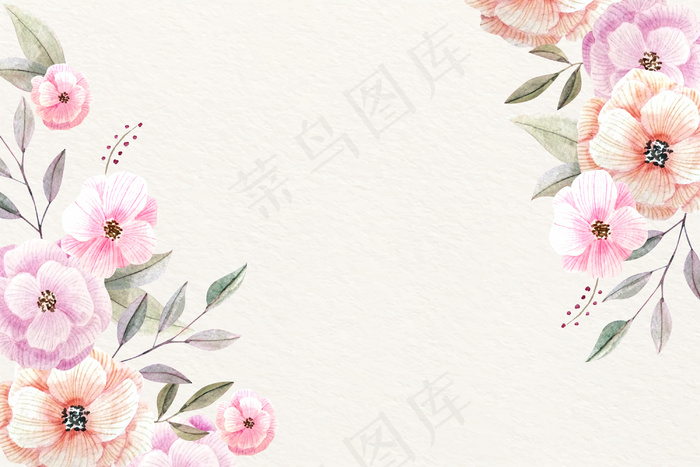 水彩花卉背景与柔和的颜色eps,ai矢量模版下载
