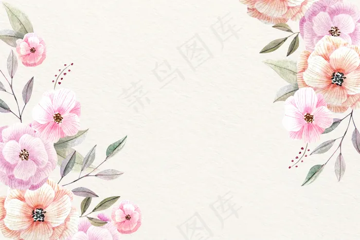 水彩花卉背景与柔和的颜色eps,ai矢量模版下载