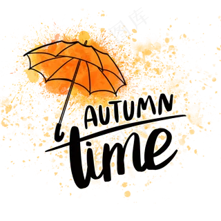 秋季英文装饰字花体字