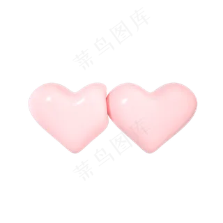 七夕节粉嫩碰撞的爱心装饰