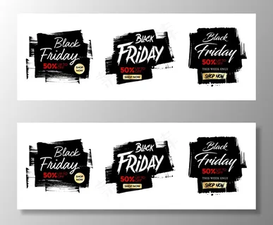 黑色星期五横幅banner广告和促销设置。