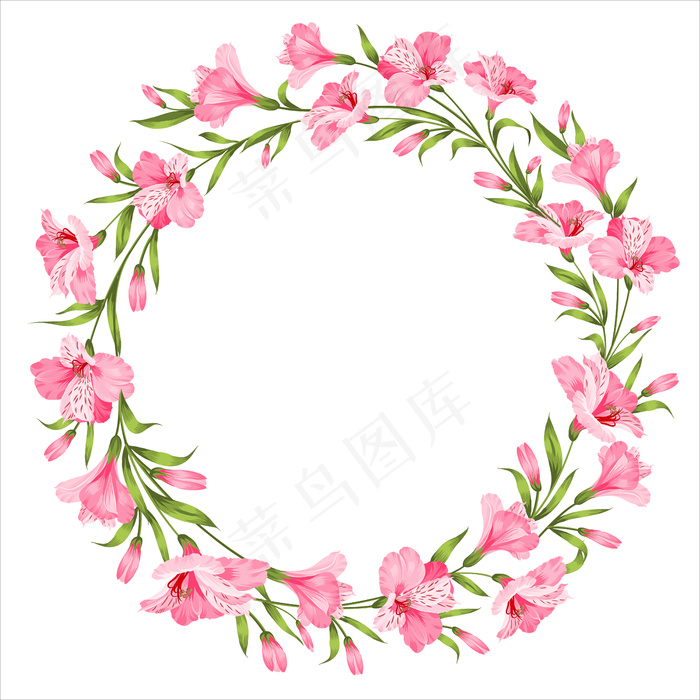 白色背景上的热带花的框架。矢量图解。