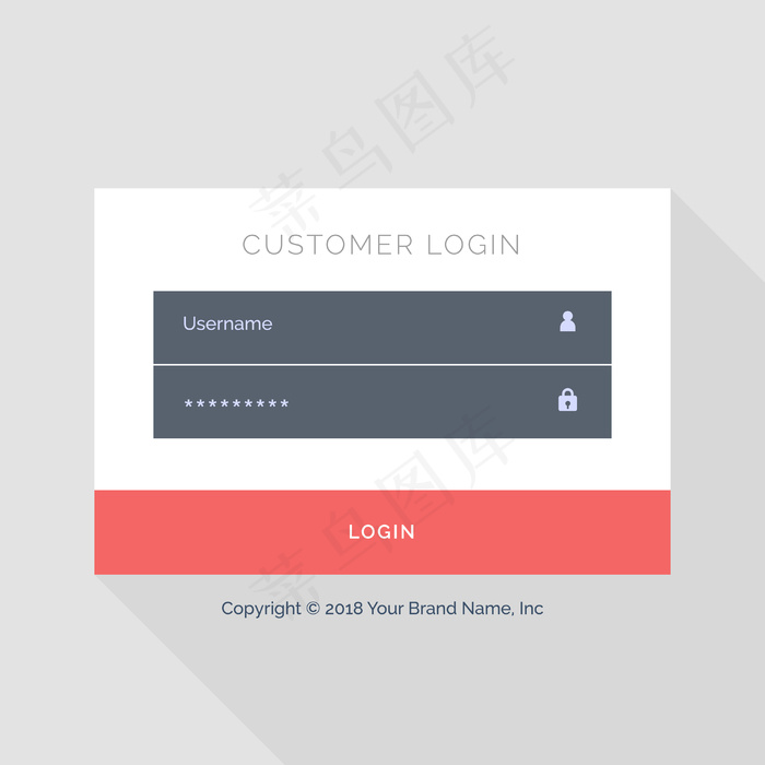 带有红色按钮的Web登录模板