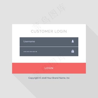 带有红色按钮的Web登录模板