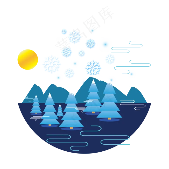 立冬大雪冬天矢量素材(2362X2362(DPI:300))ai矢量模版下载