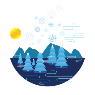 立冬大雪冬天矢量素材