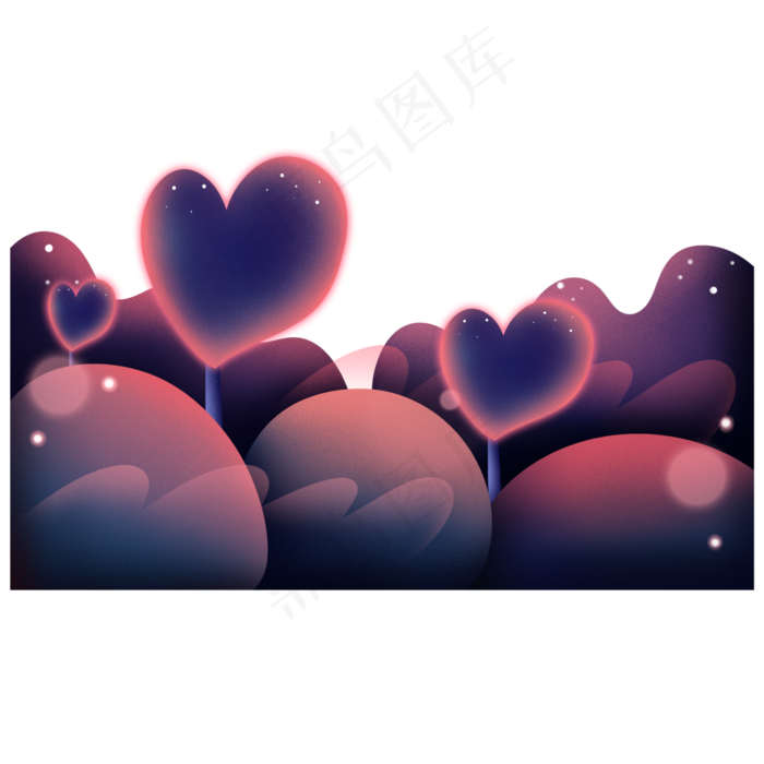 剪纸风爱心装饰