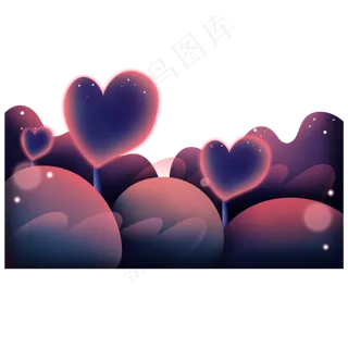 剪纸风爱心装饰