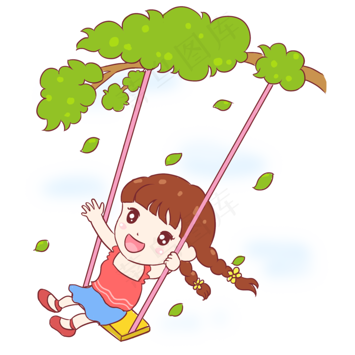 荡秋天的小女孩(2000X2000(DPI:300))psd模版下载