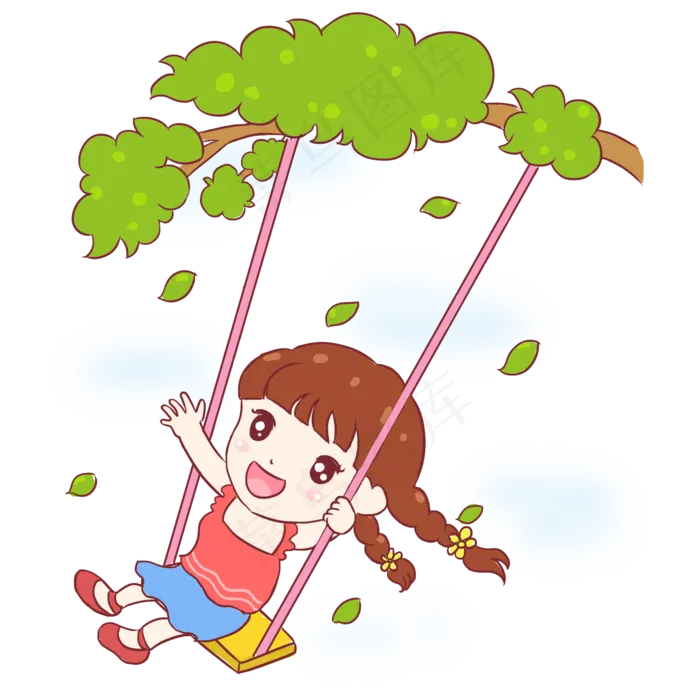 荡秋天的小女孩(2000X2000(DPI:300))psd模版下载