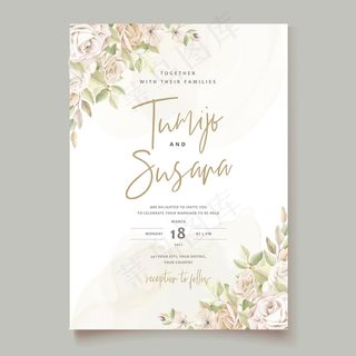 美丽玫瑰请柬模板