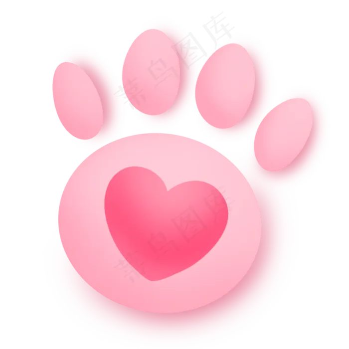 粉红色七夕猫爪爱心(2000X2000(DPI:300))psd模版下载