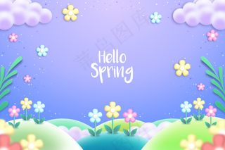 多彩写实春色背景