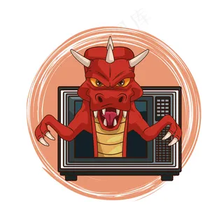 电视上的龙游戏人物卡通