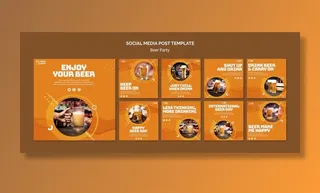 派对贴啤酒社交媒体