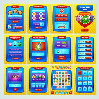 界面游戏。游戏所需的所有屏幕。