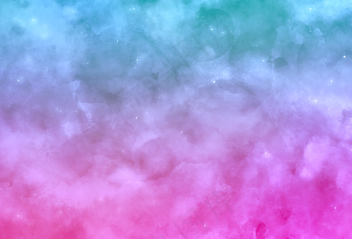 蓝色和粉色单色水彩背景