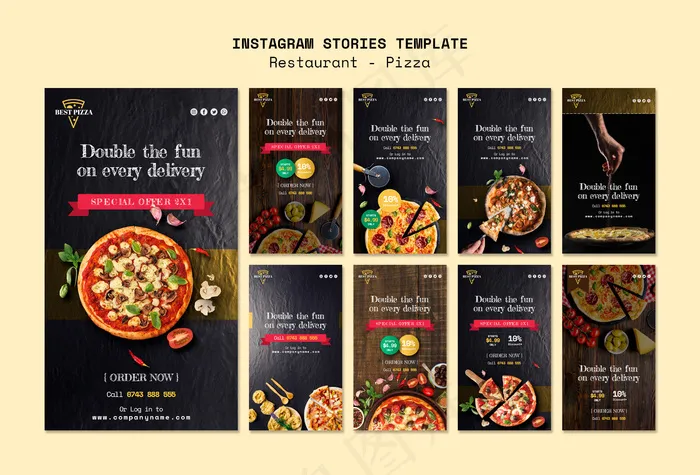 比萨餐厅Instagram故事psd模版下载