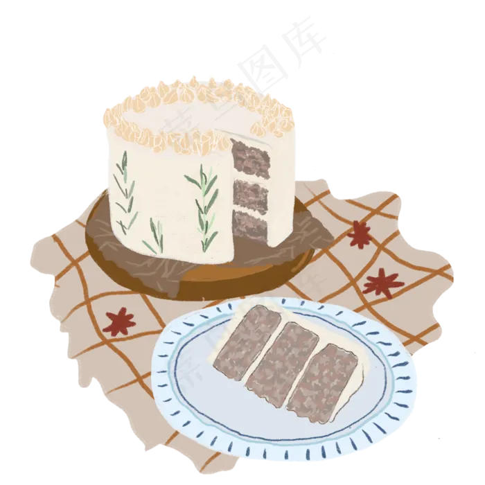 蛋糕切件桌布元素(2000X2000(DPI:300))psd模版下载