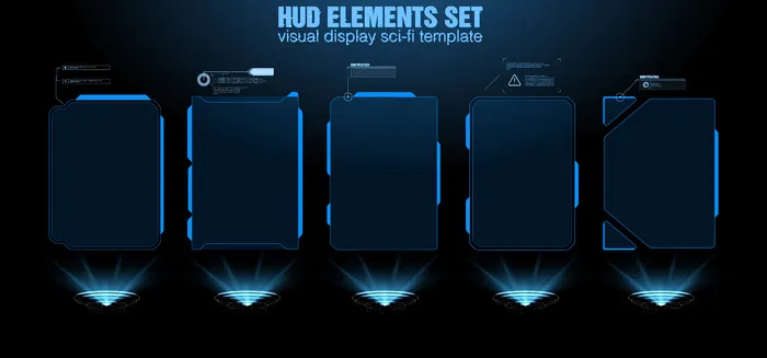 未来矢量hud界面屏幕设计。eps,ai矢量模版下载