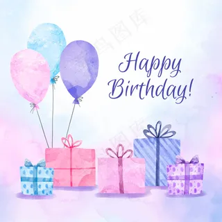 带气球的生日背景