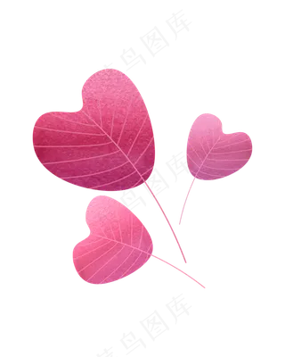 七夕节爱心树叶