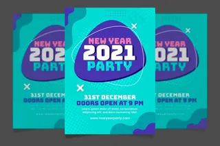 2021年新年派对宣传单,DM传单模板摘要