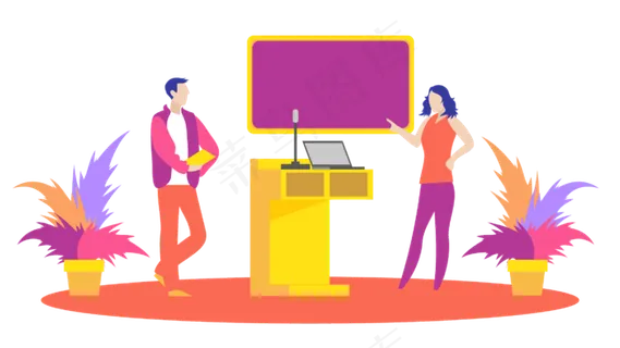 矢量扁平教师节教育电脑授课