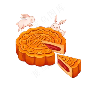 切开露出馅的月饼