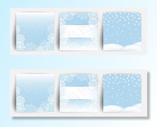 雪背景。圣诞贺卡套装