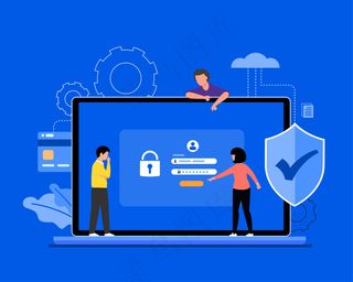 网络数据安全在线概念说明，互联网安全或信息隐私与保护。