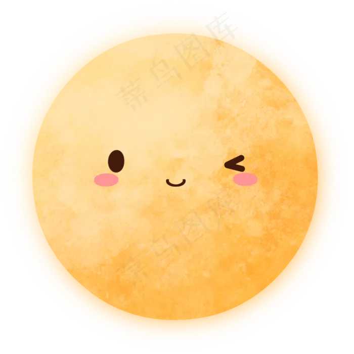七夕情人节卡通笑脸月球(2000X2000(DPI:300))psd模版下载