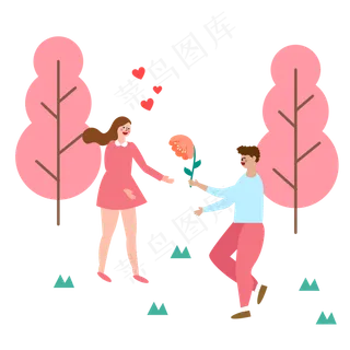 七夕情人节表白卡通素材