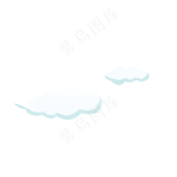 七夕情人节手绘云朵可商用元素