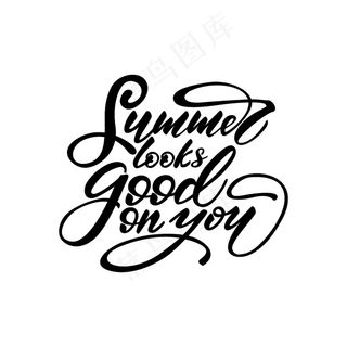 矢量插图与字母夏天看起来不错。