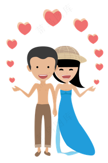 七夕情侣ai素材