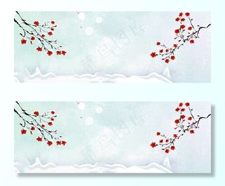 小可爱雪花下雪冬季女装淘宝banner