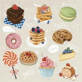 手绘甜点系列