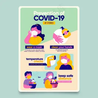 商店冠状病毒预防海报