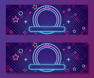 电商双十一返场霓虹灯效果banner