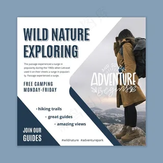 Wild nature方形宣传单,DM传单模板