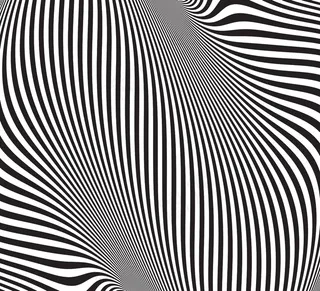 视错觉。具有波浪图案的抽象背景。黑白条纹漩涡