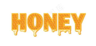 白色背景上隔离蜂巢的蜂蜜流。