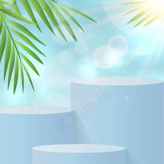 夏季背景,蓝天和阳光,领奖台 夏季背景,蓝天和阳光,领奖台